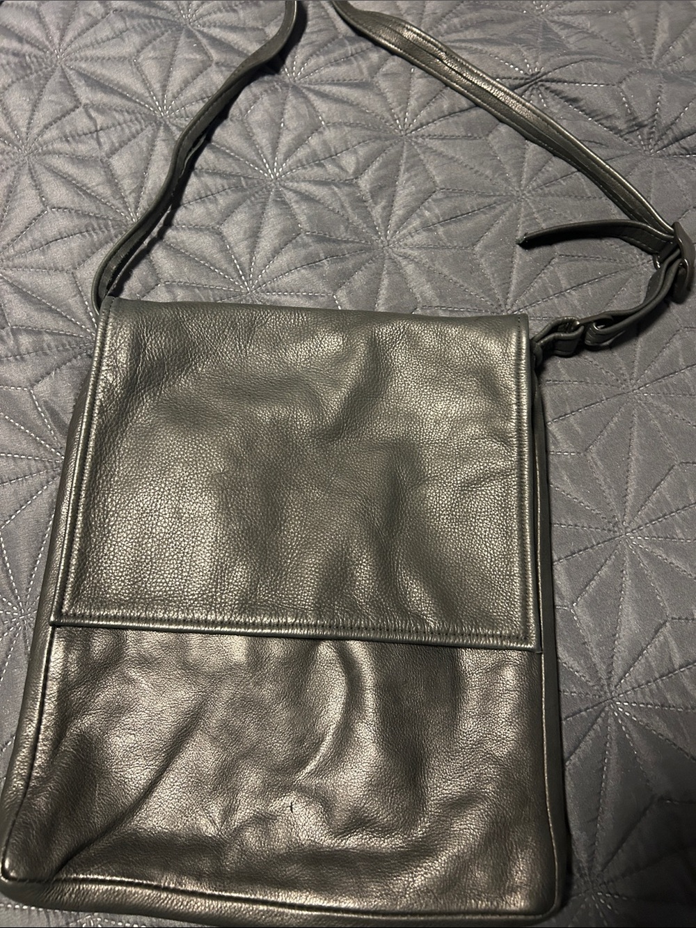Classic Black Leather Crossbody Bag - women’s